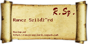 Rancz Szilárd névjegykártya